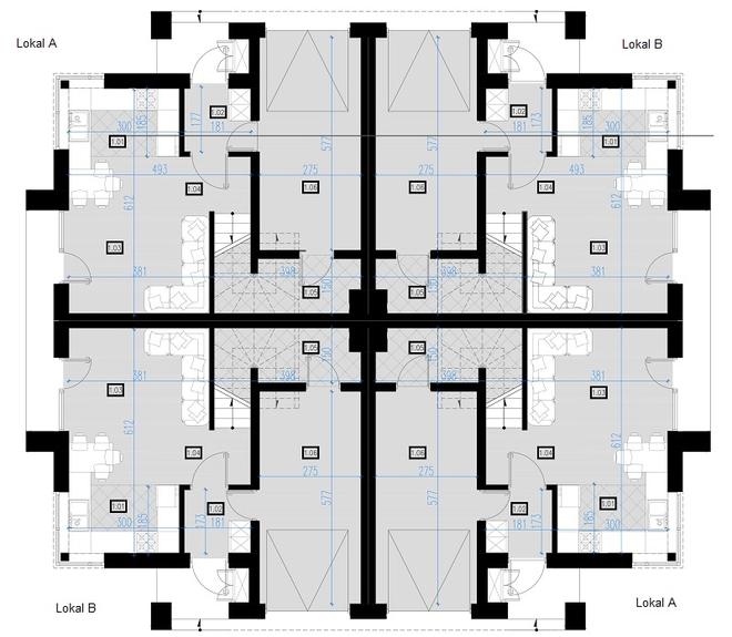 Projekt domu AI06 (czterolokalowy)