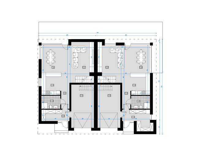 Projekt domu A20 (dwulokalowy / bliźniak)