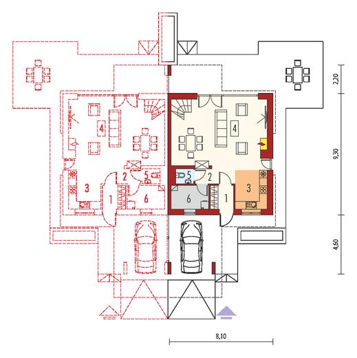 Oliwier z wiatą (bliźniak / dwulokalowy)