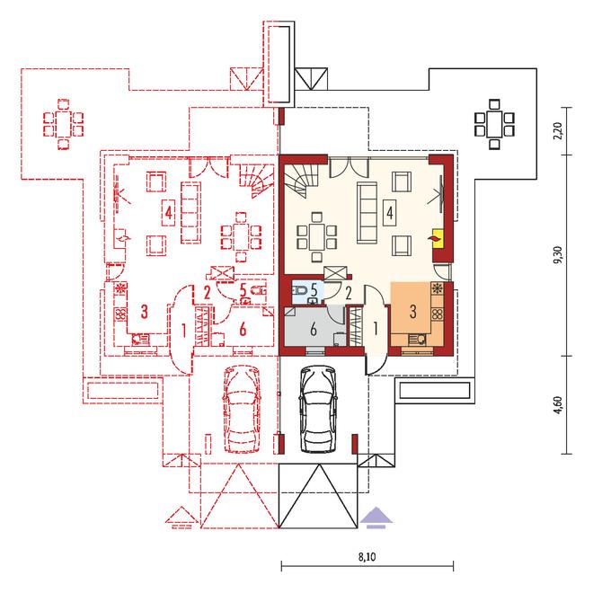 Oliwier z wiatą (bliźniak / dwulokalowy)