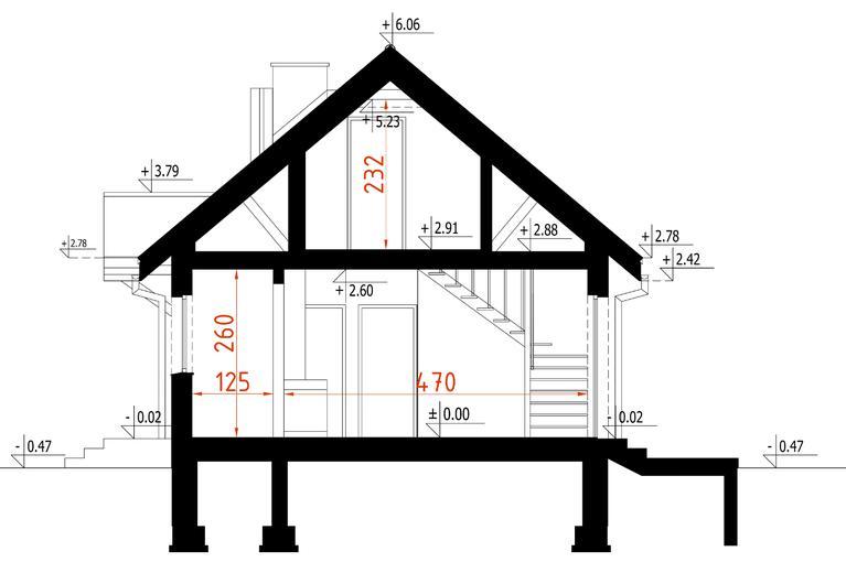 Projekt domu D325   wersja drewniana