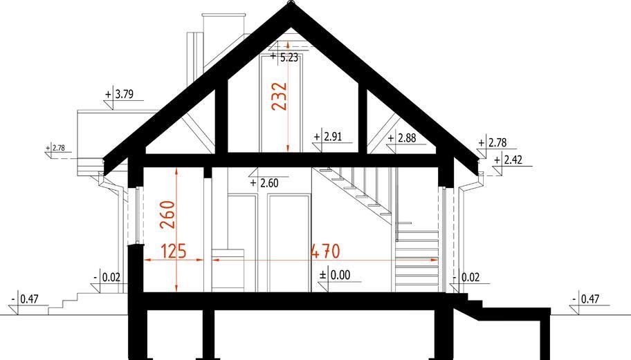 Projekt domu D325   wersja drewniana