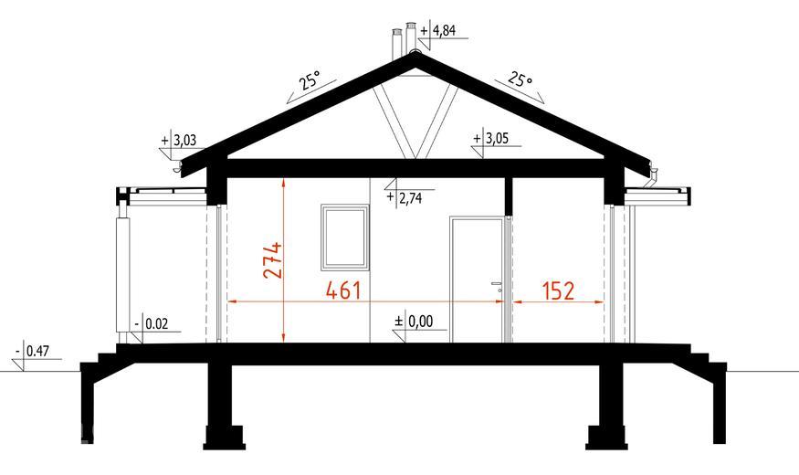Projekt domu D326    wersja drewniana