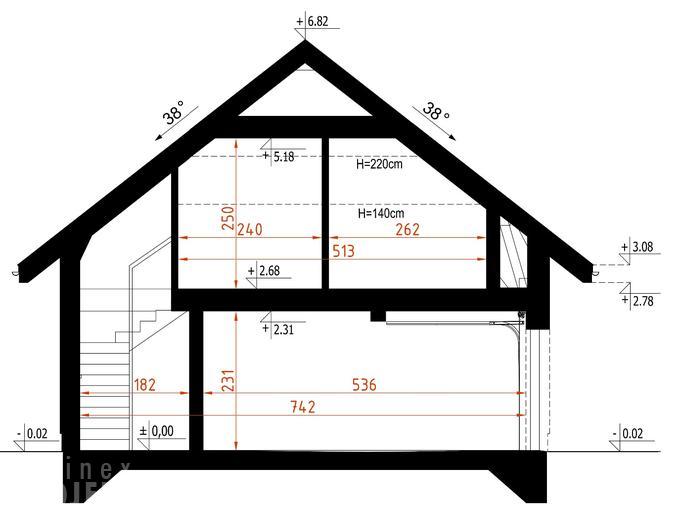 Projekt domu D401    wersja drewniana