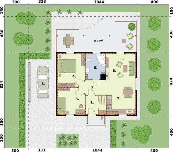 Barbados 2 C szkielet drewniany