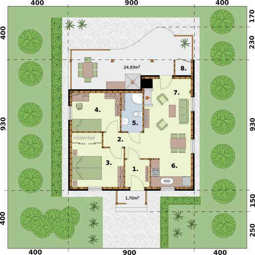 Barbados C szkielet drewniany