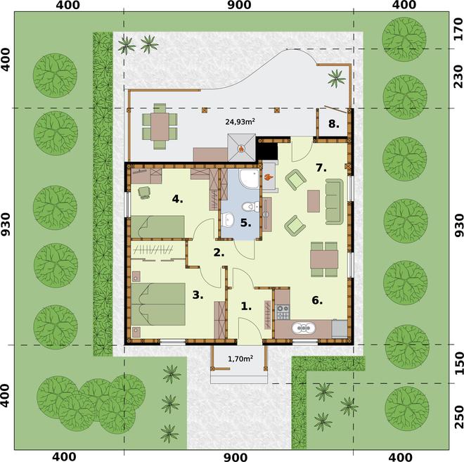 Barbados C szkielet drewniany