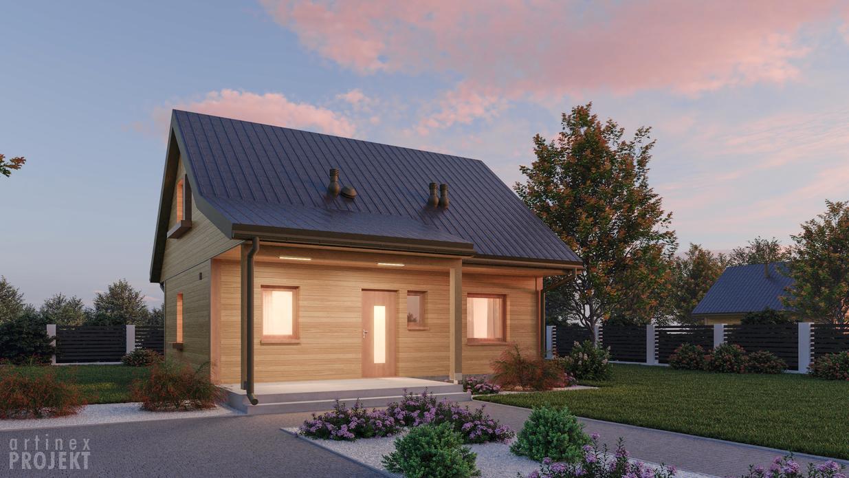 Projekt domu D439 wersja drewniana