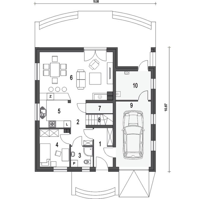 Aksel z garażem 1-st. [A]