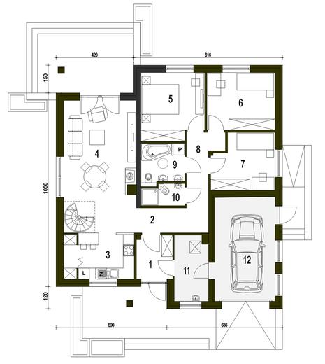 Alf z garażem 1-st. [A]