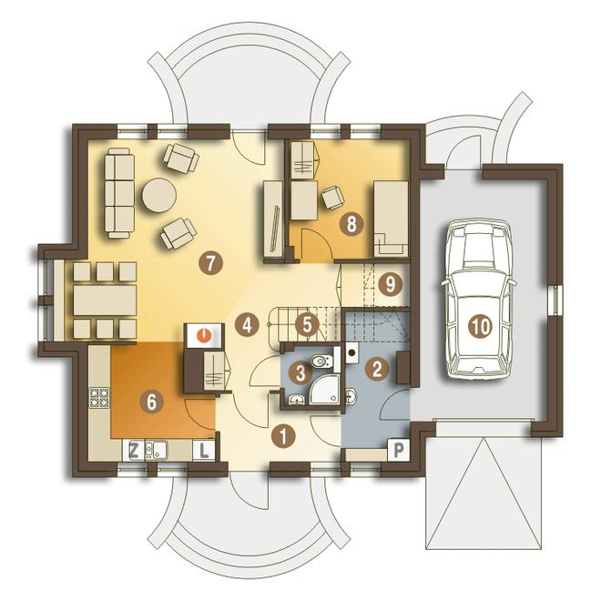 Ametyst z garażem 1-st. [A]