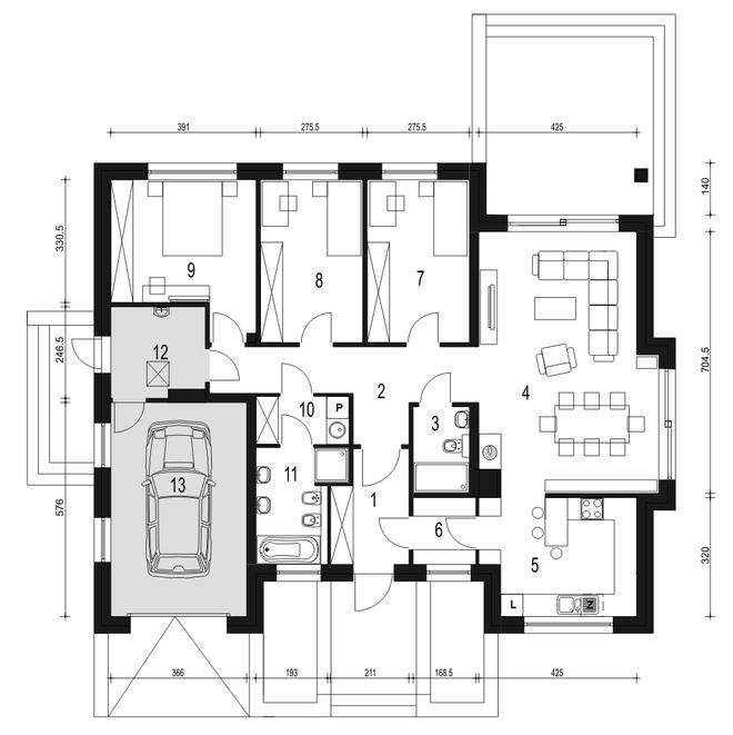 Aron z garażem 1-st. [A]