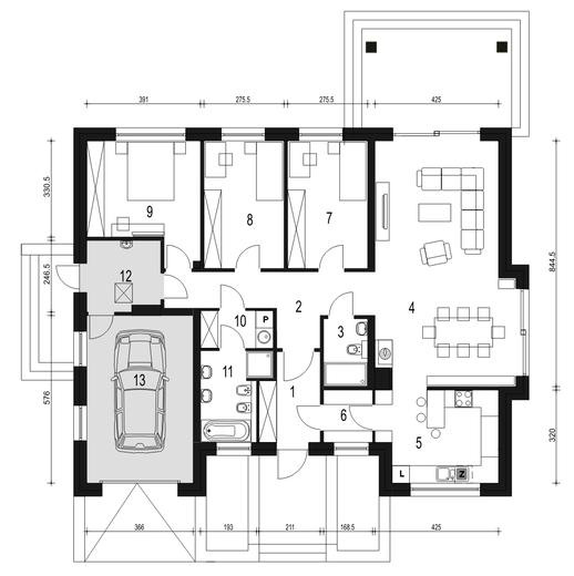 Aron z garażem 1-st. [A1]