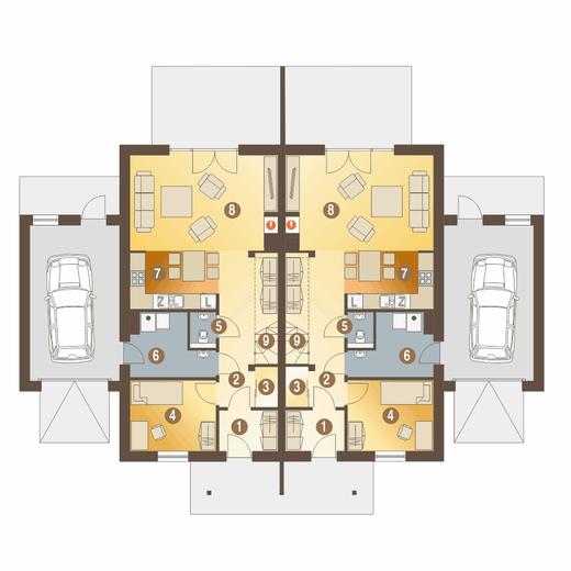 Azalia z garażem 1-st. [A-BL2]