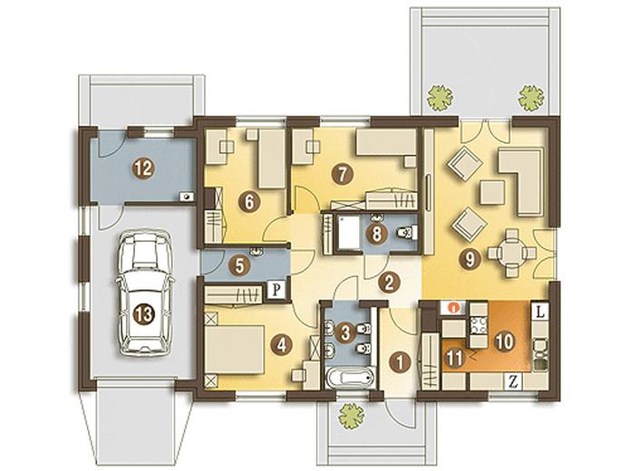 Bastek z garażem 1-st. [A]