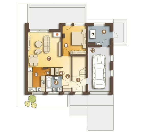 Bernikla z garażem 1-st. [A]