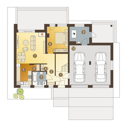 Bernikla z garażem 2-st. [A1]