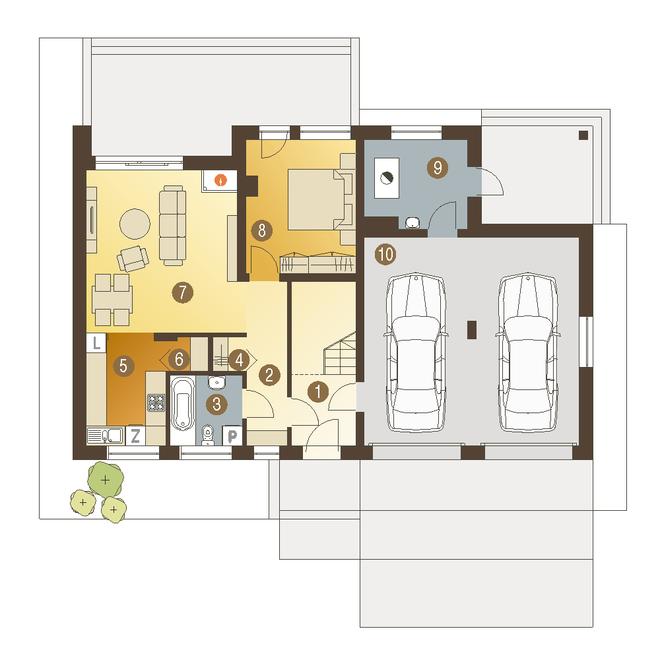 Bernikla z garażem 2-st. [A1]
