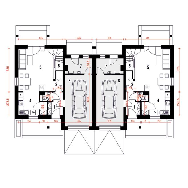 Biała z garażem 1-st. [A-BL]