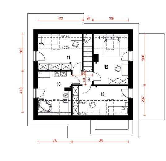 Biała z garażem i wiatą [A1]