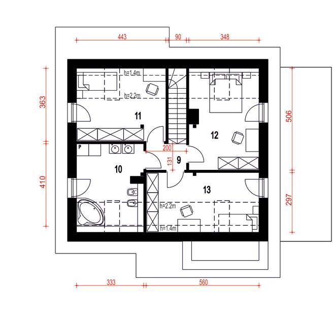 Biała z garażem i wiatą [A1]