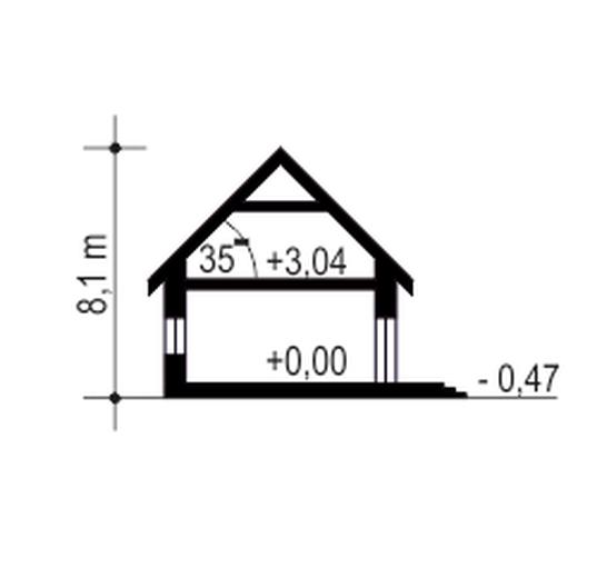 Biała z garażem i wiatą [A1-BL]