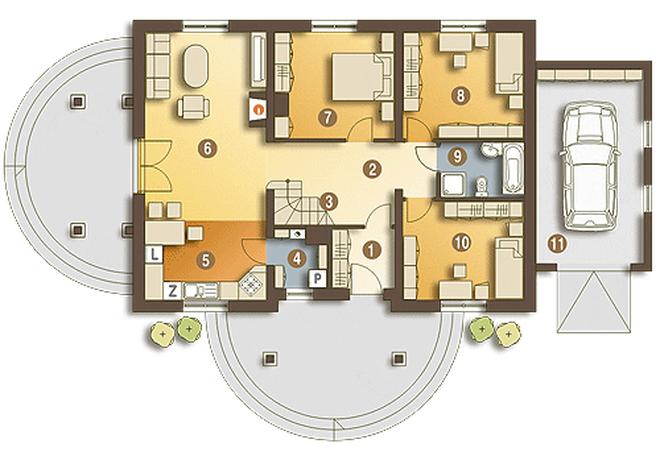 Czajka z garażem 1-st. [A]