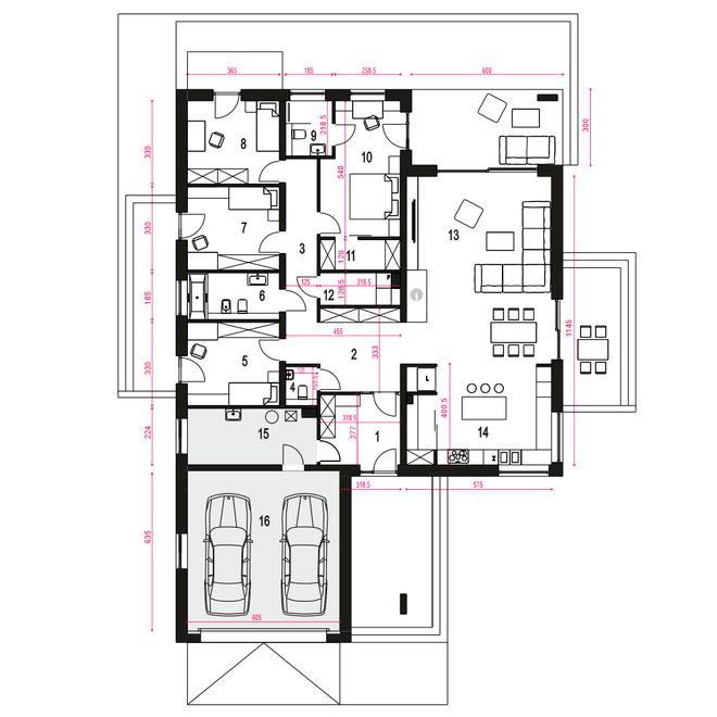 Czarnuszka z garażem 2-st. [A]