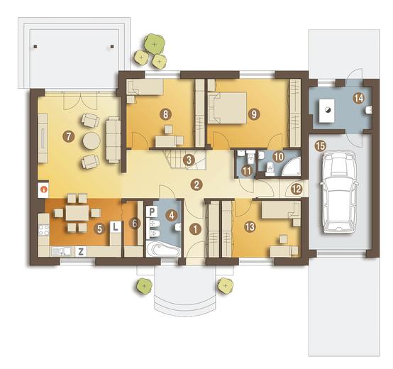 Derkacz z garażem 1-st. [A]