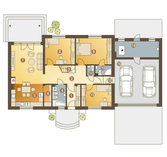 Derkacz z garażem 2-st. [A1]