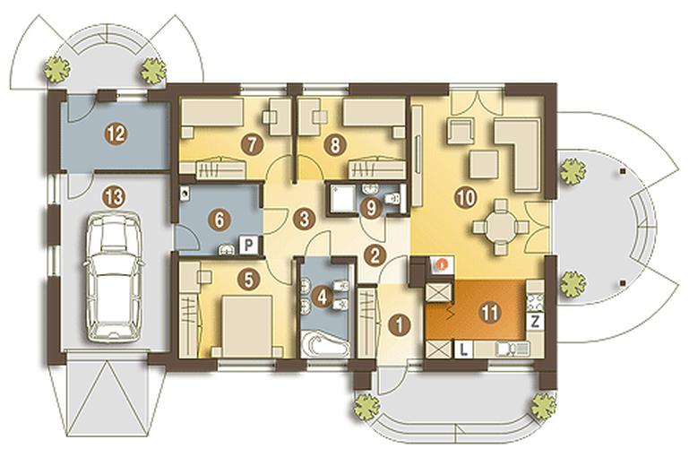 Dino II z garażem 1-st. [A]