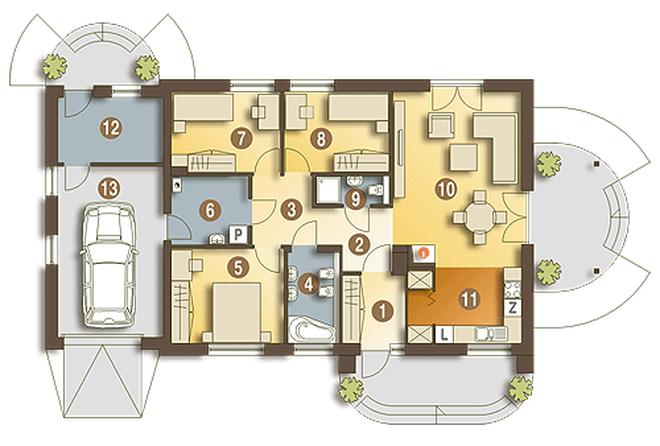 Dino II z garażem 1-st. [A]