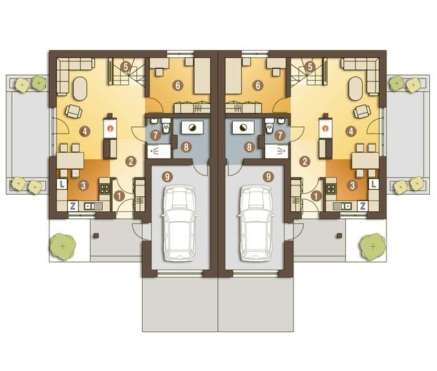 Drop z garażem 1-st. [A-BL1]