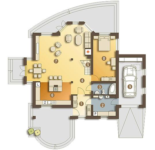 Dzierlatka V z garażem 1-st. [A]