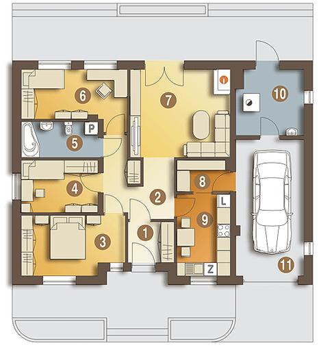 Dzierzba z garażem 1-st. [A]