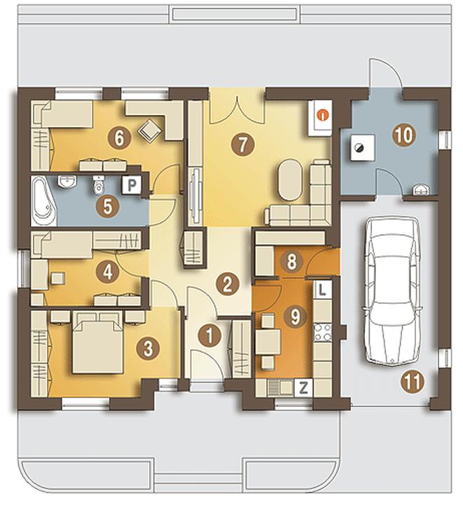 Dzierzba z garażem 1-st. [A]