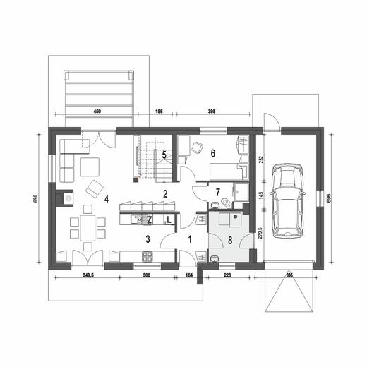 Eco 5 z garażem 1-st. [A]