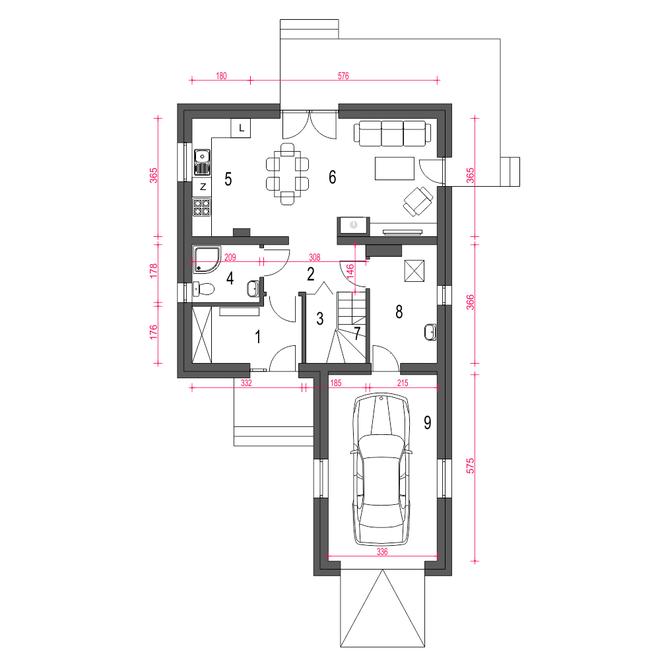 Egon II z garażem 1-st. [A]