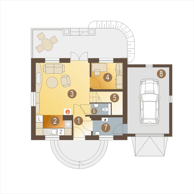 Florek z garażem 1-st. [A]