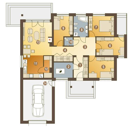 Gąska z garażem 1-st. [A]