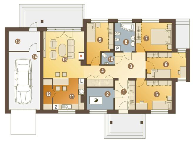 Gąska z garażem 1-st. [A1]