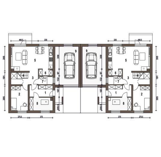 Głuszec z garażem 1-st. [A-BL1]