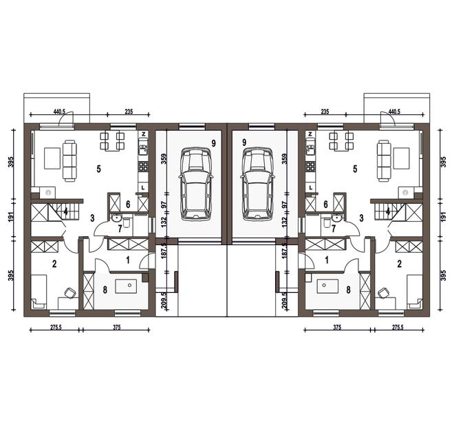 Głuszec z garażem 1-st. [A-BL1]