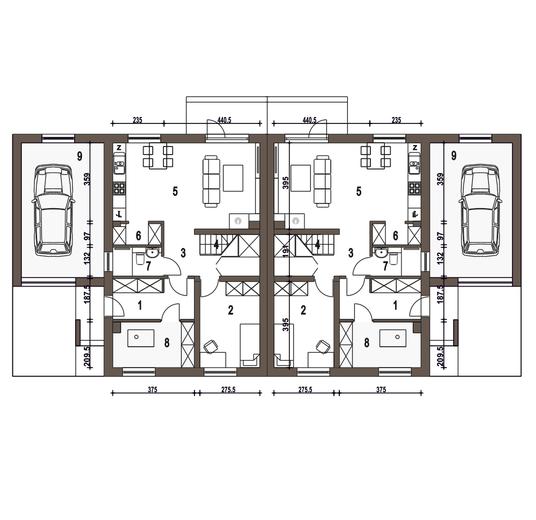 Głuszec z garażem 1-st. [A-BL2]