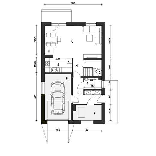 Głuszec II z garażem 1-st. [A]