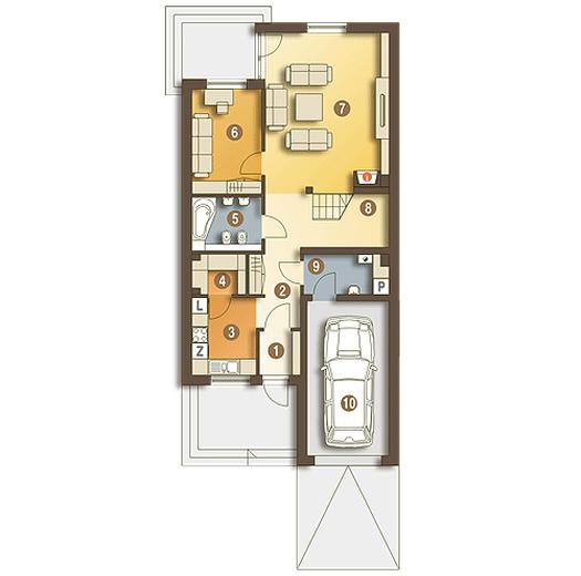 Gwarek z garażem 1-st. [A]