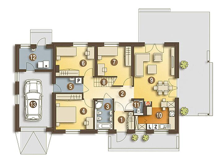 Hirek trend z garażem 1-st. [A]