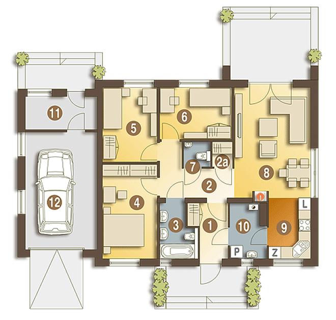 Hugo II z garażem 1-st. [A]