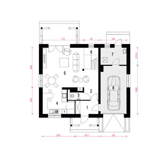 Iga styl z garażem 1-st. [A]