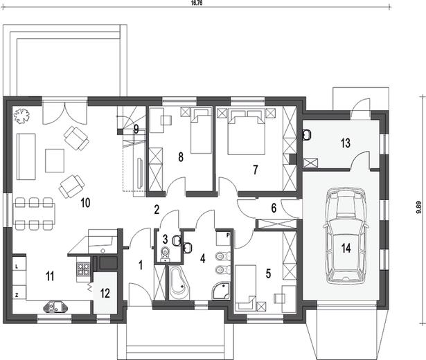 Julek II z garażem 1-st. [A]